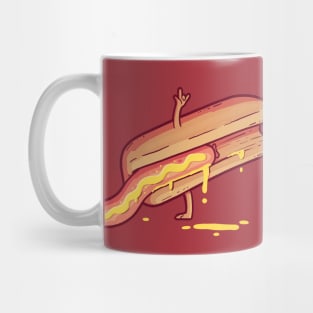 Funny Breakdancing Hot Dog Cartoon Mug